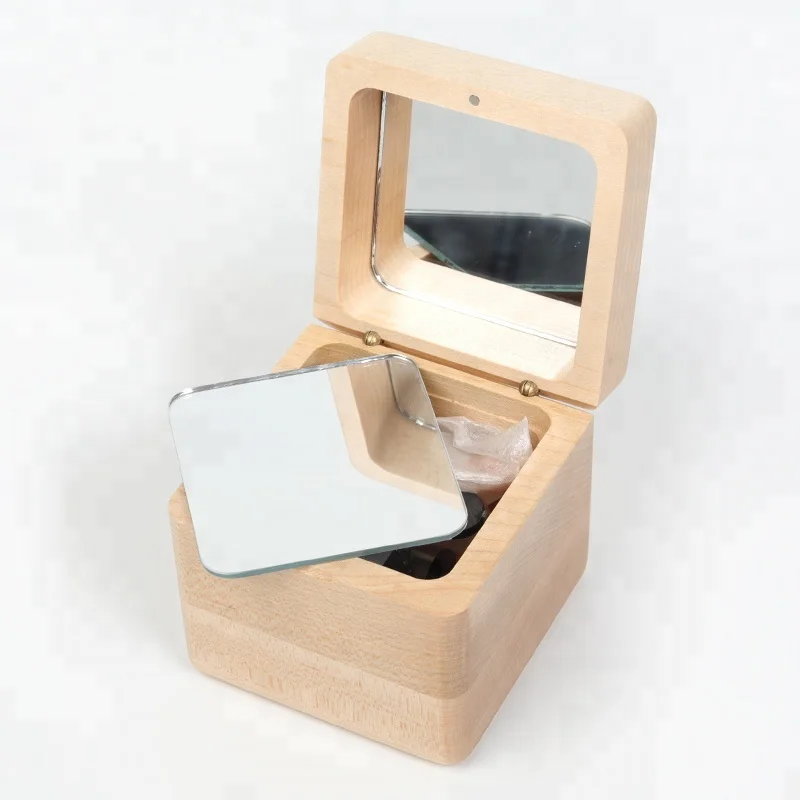 Romantic Dance Ballerina Wood Music Box with Mirror