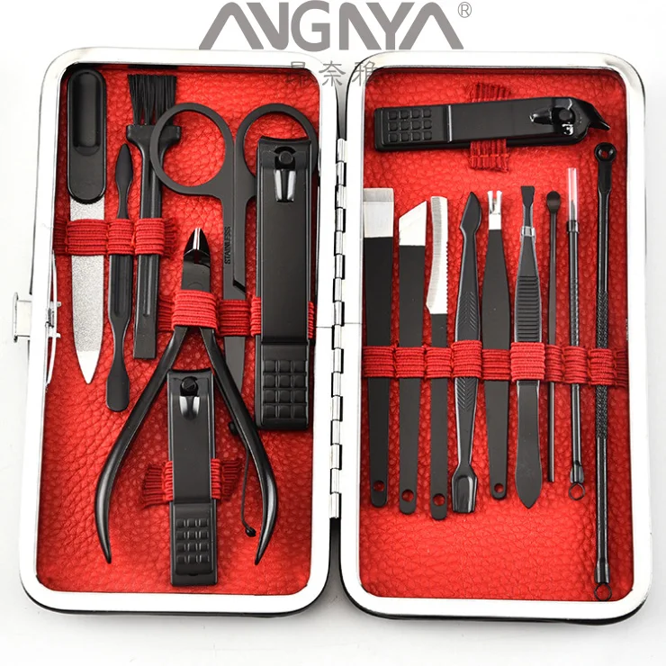 Nail clippers dig ear spoons nail set hand and foot trimmer nose hair scissors stainless steel nail tools