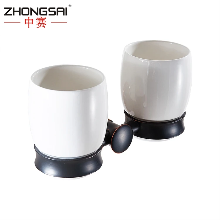
Royal Bathroom Accessories Antique Black Dual Metal Cup Tumbler Holder 