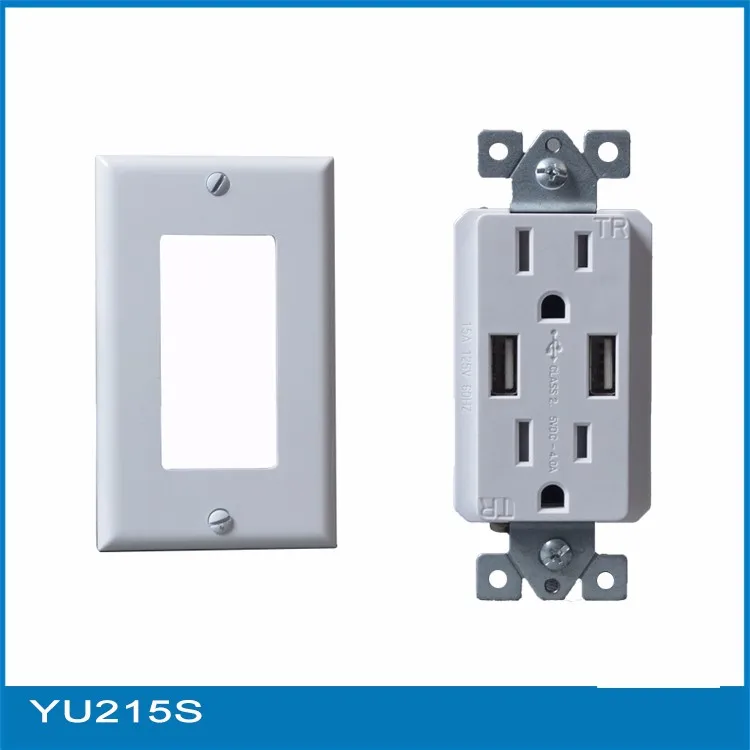 UL 3.1A выход USB розетки, 15A вход 110-125 В 2 порта USB стенки сосуда