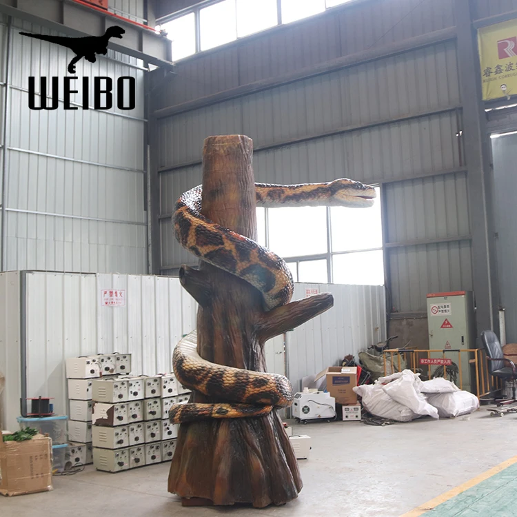 Life size animal silicone rubber animatronic snake statue