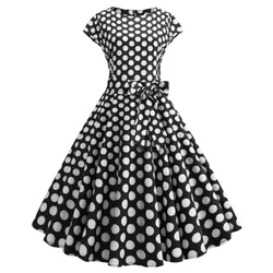 Vintage Polka Dot Retro Cocktail Prom Dresses  Coldker