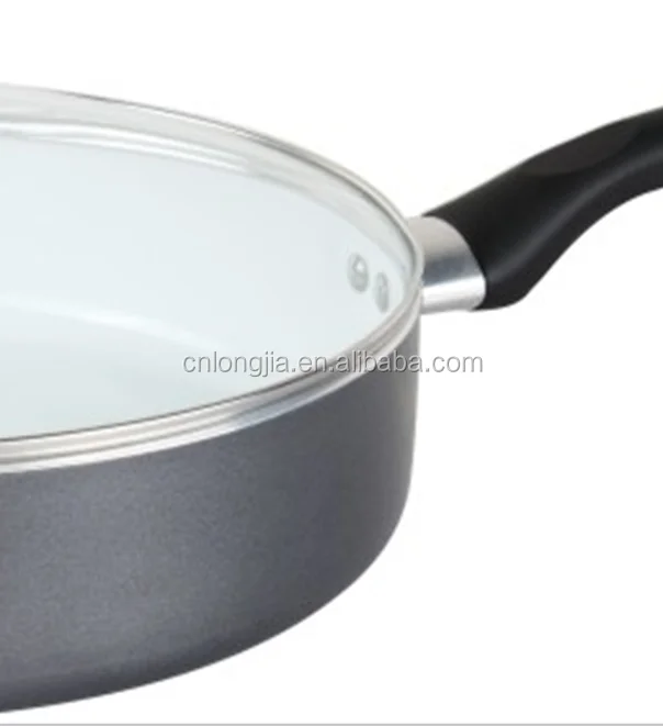 Best Popular Press Aluminum Ceramic coating Deep fry pan with bakelite handle helper handle and knob