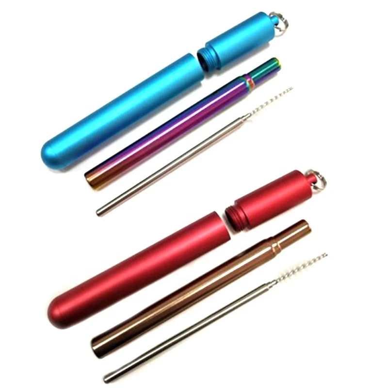 
 Портативная телескопическая металлическая трубочка регулируемой длины  