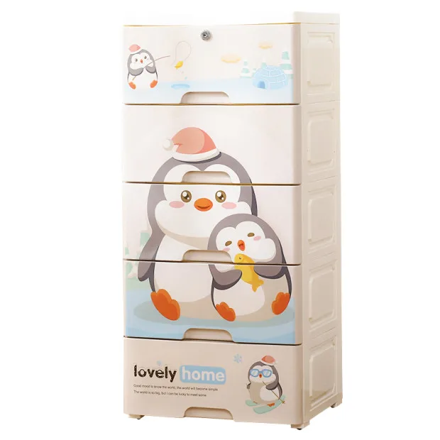 
Cartoon patten kids baby plastic wardrobe wtih lock 
