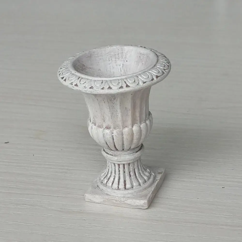 iland miniatures 1:12 Doll House Carved Resin Urn Model Antique Style Planter Dollhouse Miniature Accessories OV063A