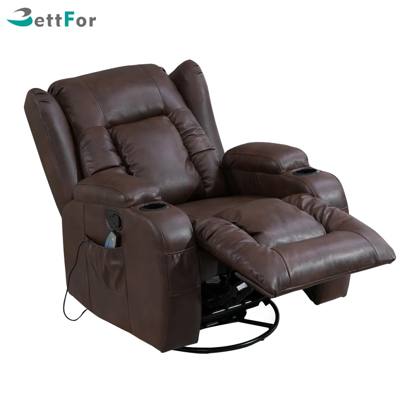 
Heated vibration massage recliner leather sofa chair with swivel rocker function BRC-322 