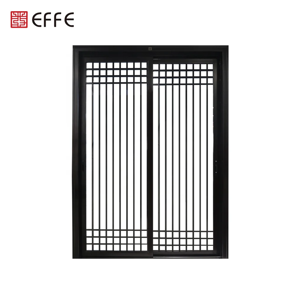 
aluminum slat french interior barn sliding door with screen wood grain for living room 