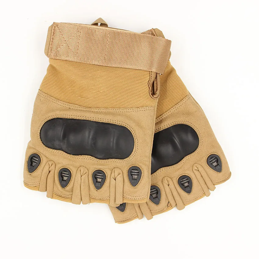 2021 Fingerless Tactical Airsoft Army  Black Tan Green Hard knuckle Military Gloves
