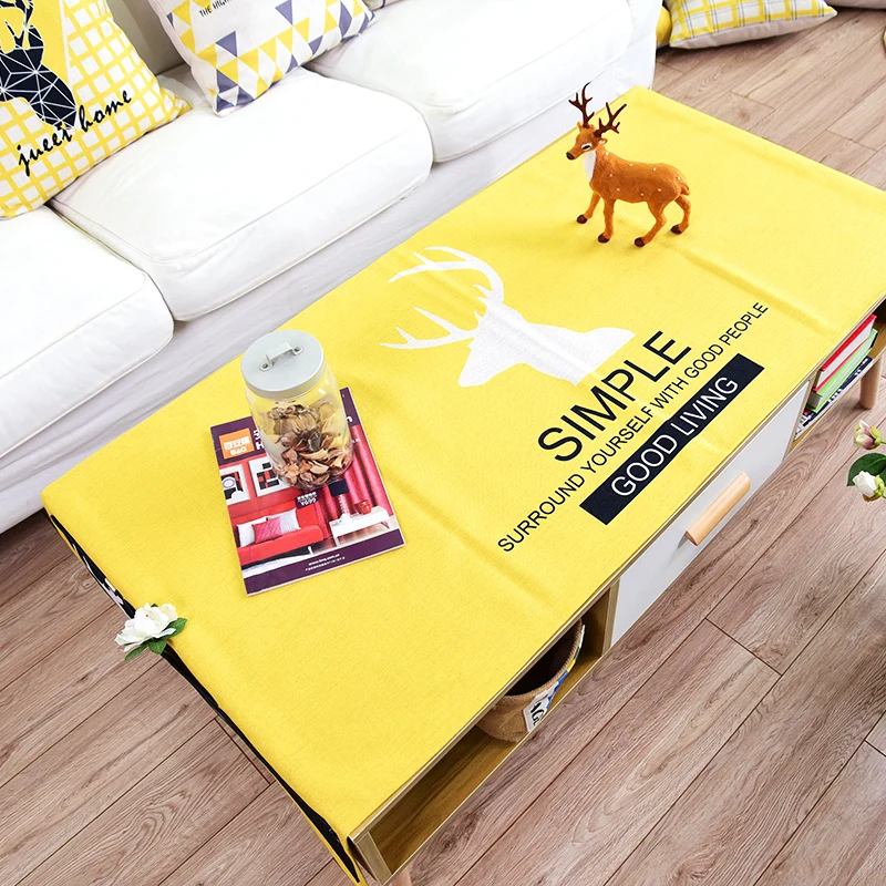 Льняная скатерть в нордическом стиле на заказ с украшением для дома