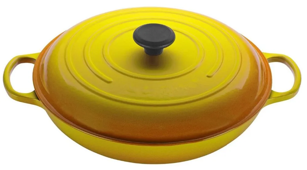 
12 Inch Cast Iron Enamel Shallow Casserole With Bakelite Knob 