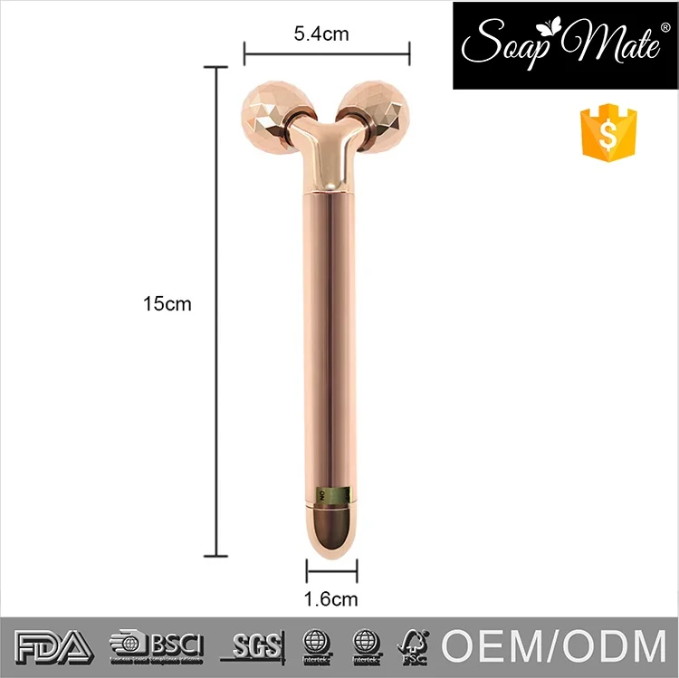 Best Sell Product Wholesale Rose Gold Beauty Energy Vibrating Face Massager Bar Tightening Skin Massage Bar