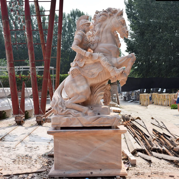 Hand carved saddlemen yamatoman sculpture in stock stone figure statues for sale