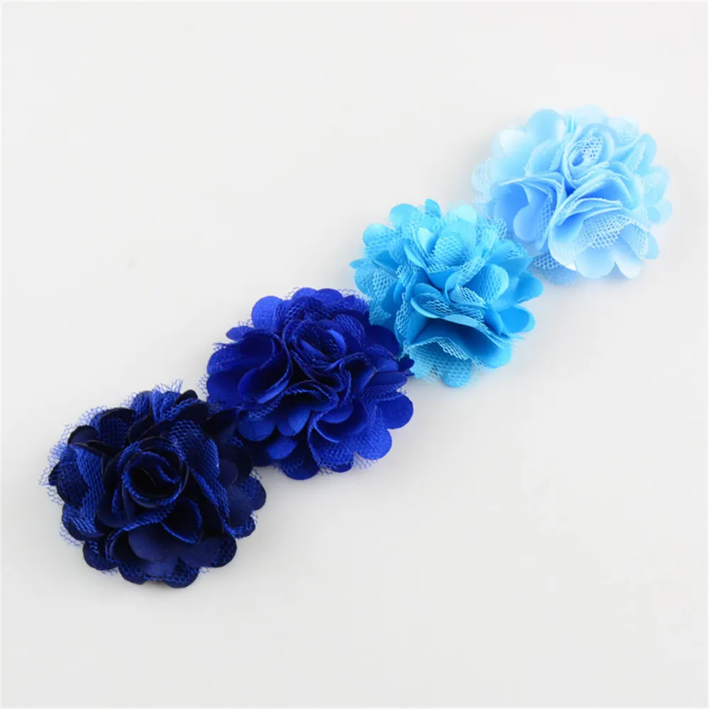 20 Color U Pick 2 Inch Mini Satin Mesh Puff Rose Flower DIY Supplies Headbands Hair Accessories