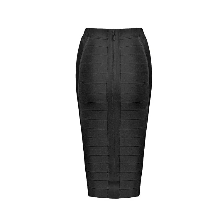 Elastic Women Knee Length Slim Over Hip Bandage Pencil Skirts Sexy Mini saia faldas