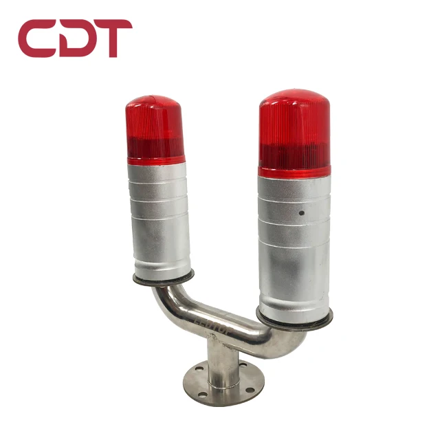 Red LED Dual Obstruction warning lights, 240V Flashing twin aviation obstacle Lamp FAA L-810