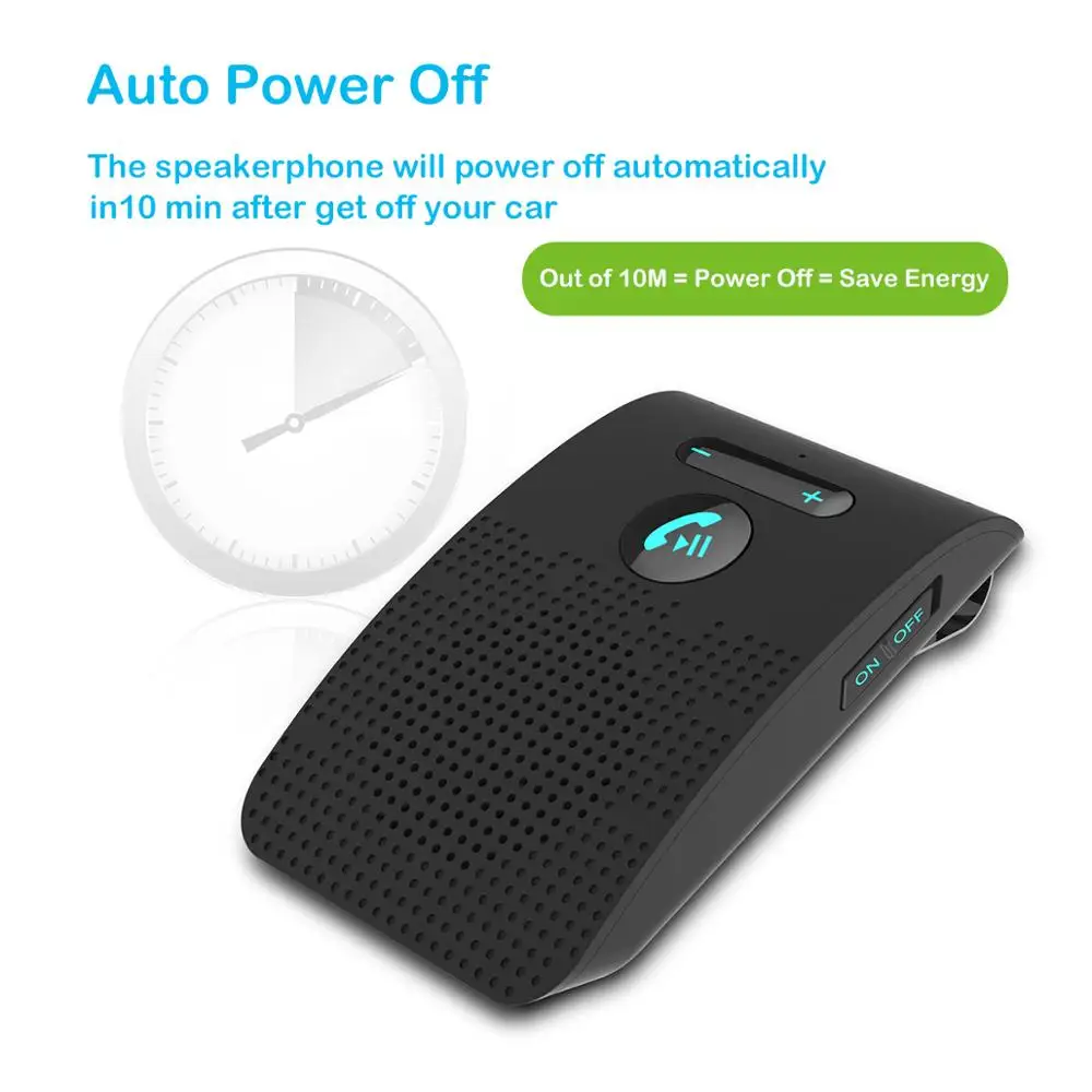 
Drive car speaker phone Sun Visor Multipoint Wireless Connection A2DP Streaming 