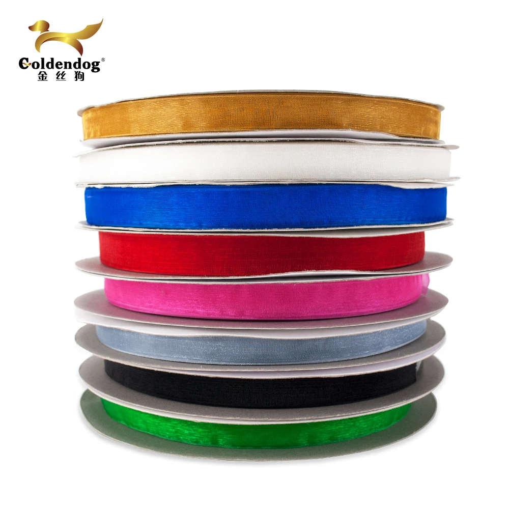 Cheap factory selling sheer ribbon wholesale rainbow organza ribbon