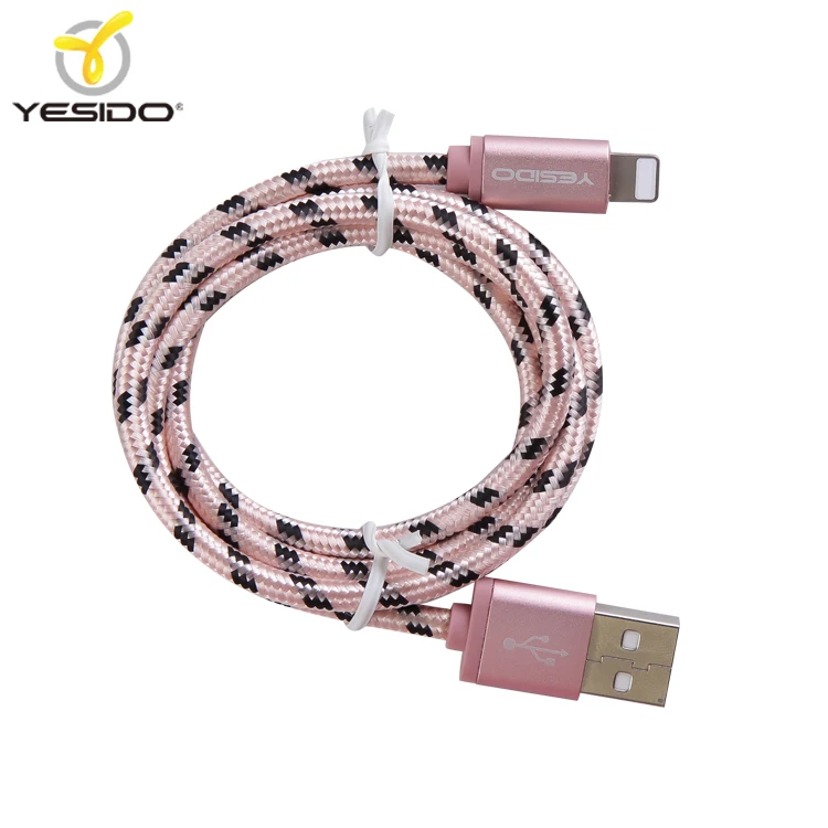 прибытие нейлон плетеный micro usb кабель для apple, для iphone 7 зарядное устройство usb кабель текстильной usb зарядный кабель