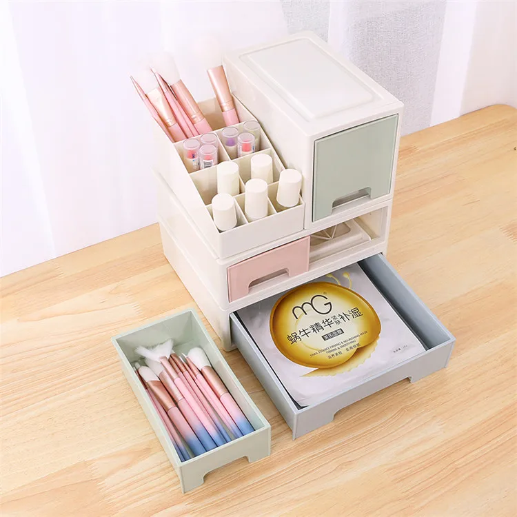
Factory Price Plastic Cosmetic Storage Box Organizer with drawers for cosmetic 