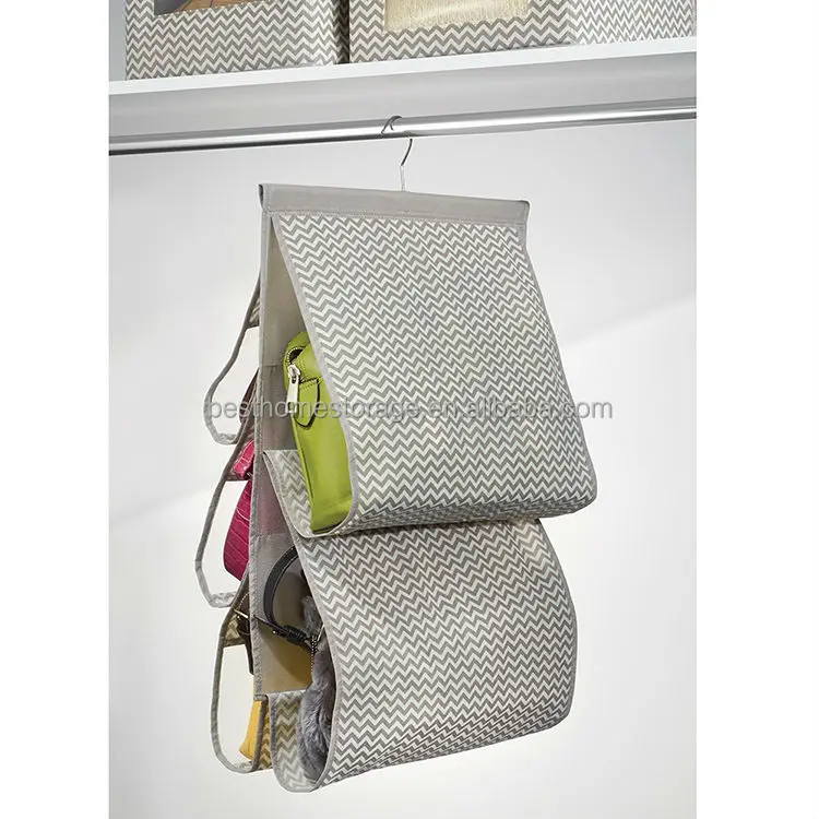 Chevron Fabric Storage, Hanging Handbag Holder -5 Pockets