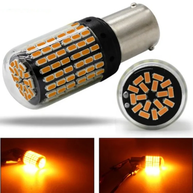 White/Amber Canbus 1156/BAU15S 3156 7440 7443 led 144smd 3014 turn signal light brake light bulbs