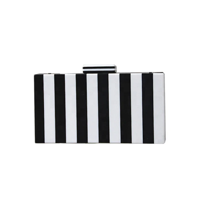 Wholesale Customized Zebra-stripe purses and handbags Acrylic Evening Clutch handbags for women