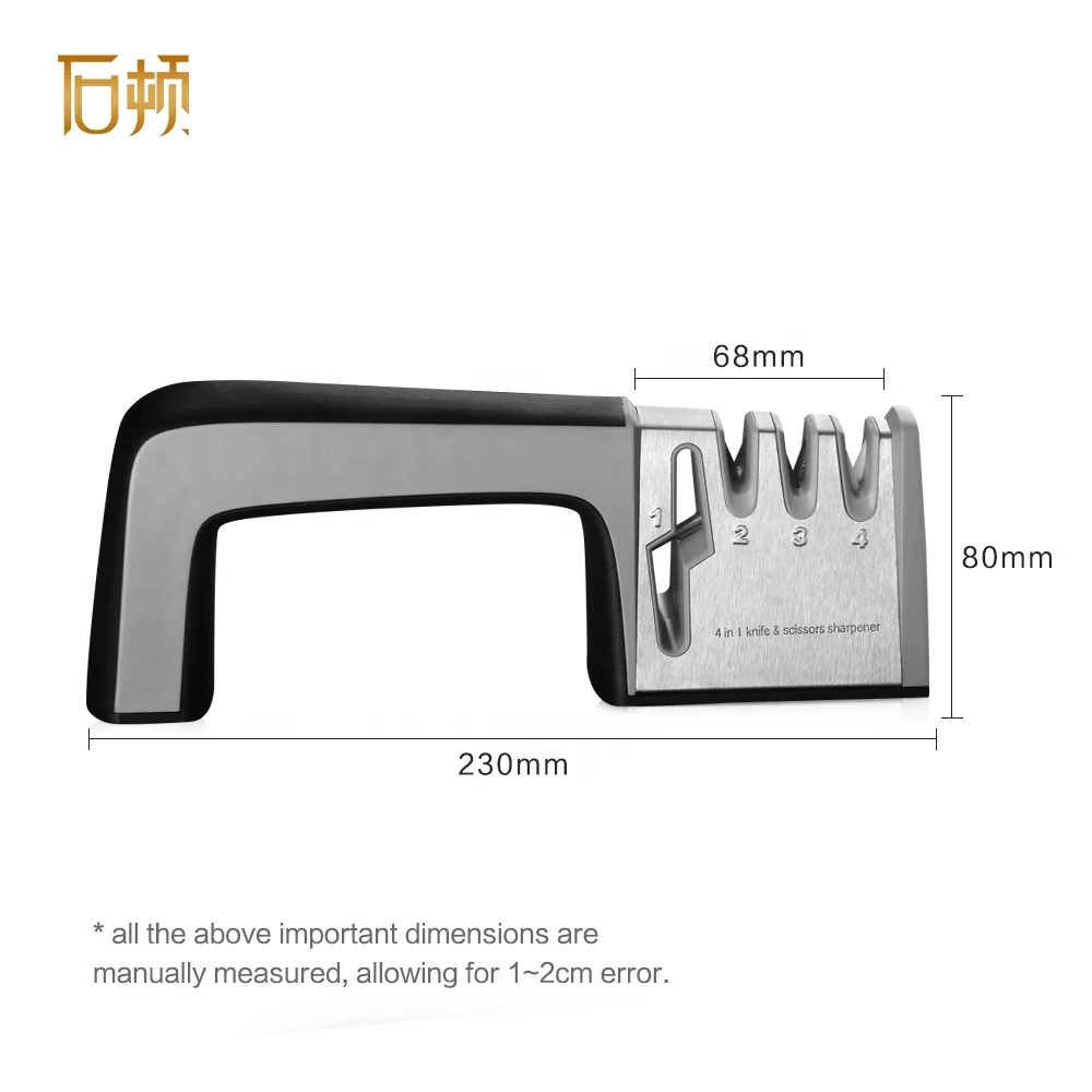 Многофункциональный инструмент для заточки ножниц, кухонная утварь из нержавеющей стали Delta 4 в 1, профессиональная точилка для ножей и ножниц