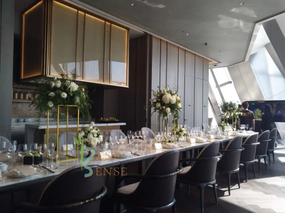 Rectangular Iron wedding flower frame stand set for table Centerpiece