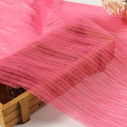 Wholesale fashion high quality  polyester multicolor optional tulle pleated mesh fabric