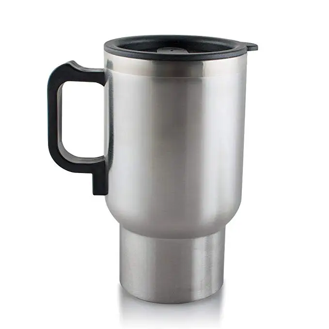 Heated Travel Mug Cup Stainless Steel In-Car Heated Coffee Mug for Heating Water, Coffee, Milk and Tea with Charger