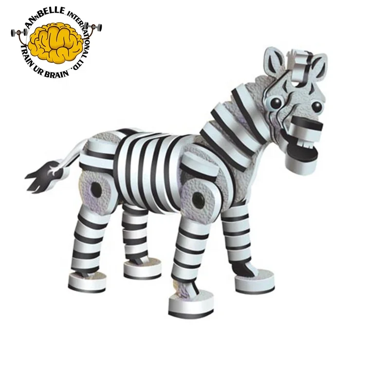 Игрушки STEM, 3D пазл из пенопласта, 3D пазл с животными из пенопласта, Зебра
