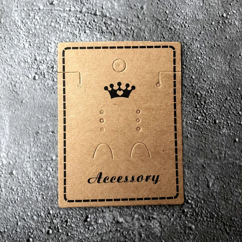Recycle Kraft Paper Earring Card Die Cut jewelry Display card Made in China