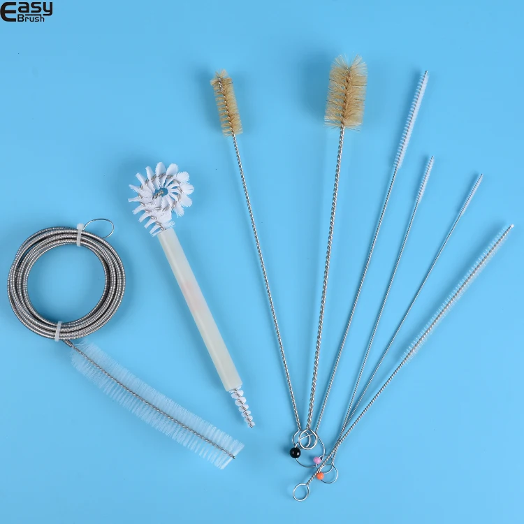 Flexible small round nylon endoscopy tube cleaning brush