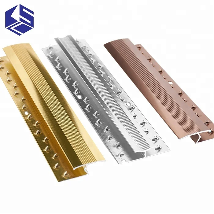 Low Price Aluminum Carpet Edge Strip Gold carpet to floor carpet trim