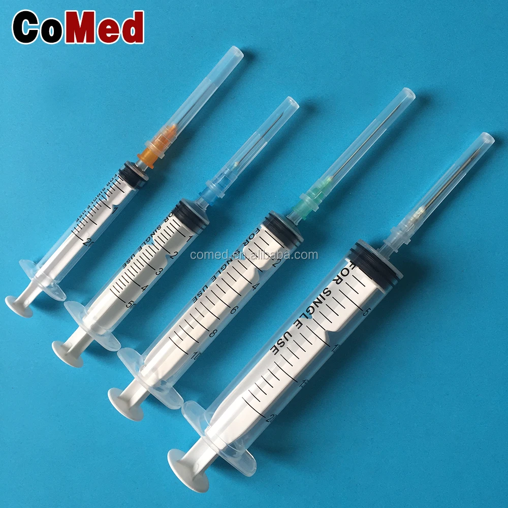 Manufacture factory sterile medical disposable plastic syringe 5ml with needle