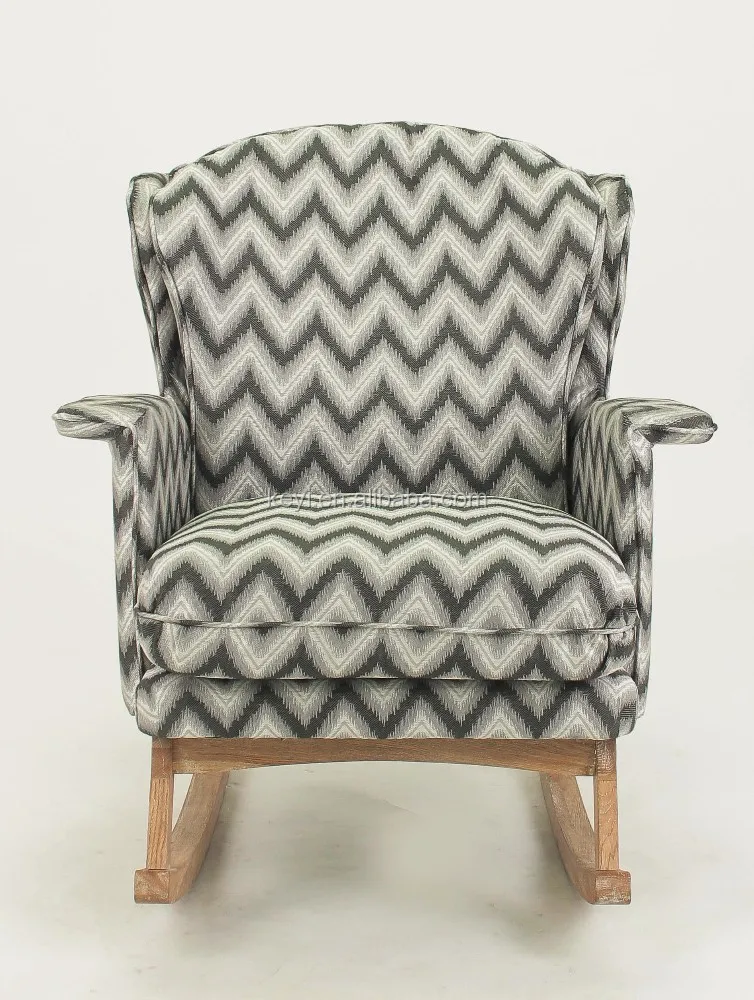 
Different color choose home furniture use fabric cover wood armchair/fabric wooden rocking chair(KY-3174) 