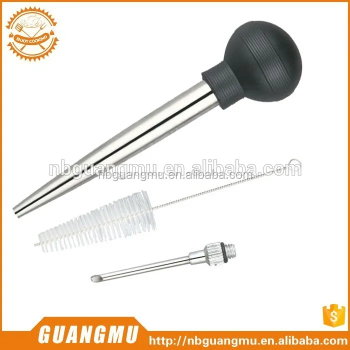 Turkey Baster Syringe Stainless Steel Meat Marinade Baster Injector Large Capacity
