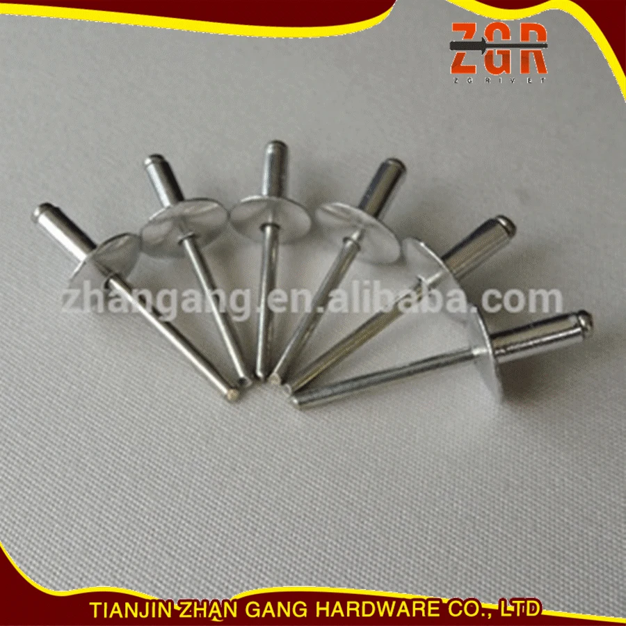 ZGR 4.2*12mm Large Flange Aluminum Alloy Automotive Rivet Din7337 Dome Head Large Flange Blind Rivet 5052 Pop Rivet Nut