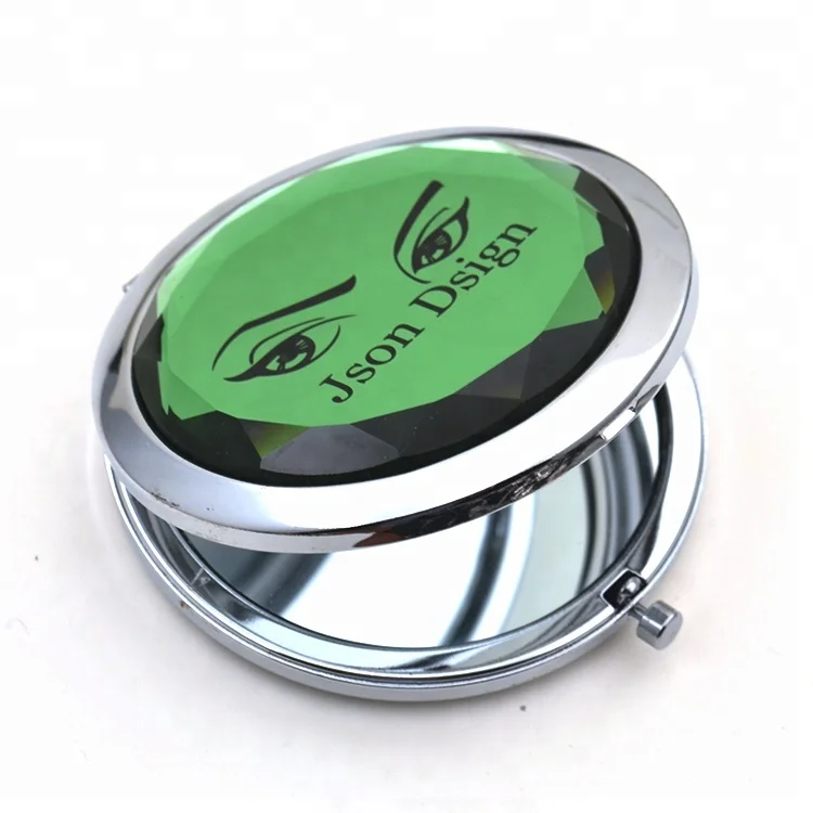 Cosmetics Store Promotion Gift Fashion Portable Crystal Folding Makeup Mirror Small Pocket Hand Mirror Beauty Vanity Use Box