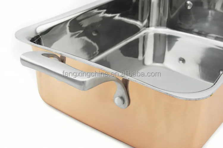 Тройная медная сковорода для обжарки из нержавеющей стали