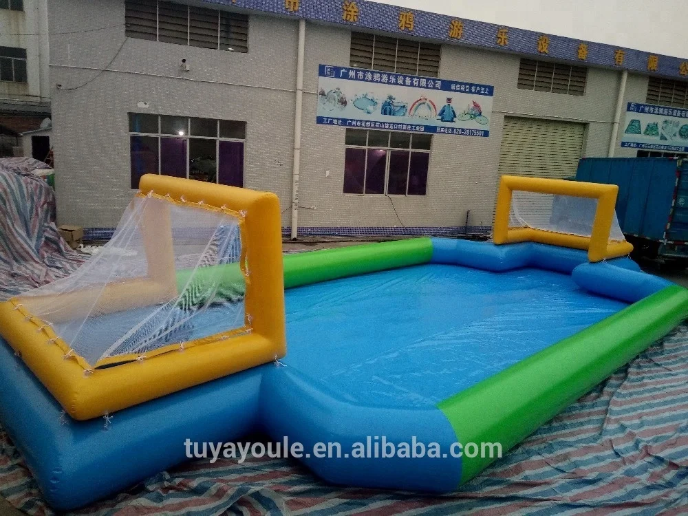 
Cheap price PVC0.9mm 6*12m inflatable football court water soccer court inflatable soccer filed 