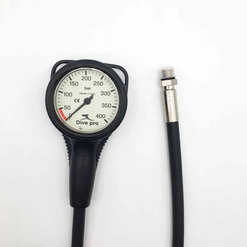 Single diving pressure gauge with 80cm high pressure hose