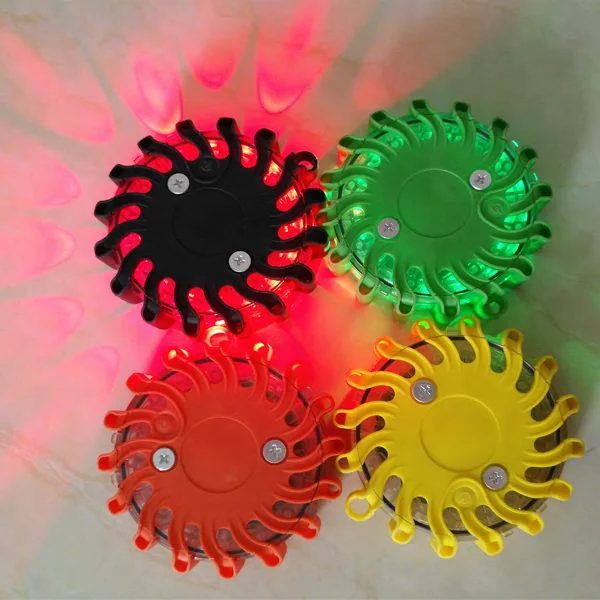 3 Pack LED Road Flares Red Warning Lights Roadside Emergency Flashing Lights For Car