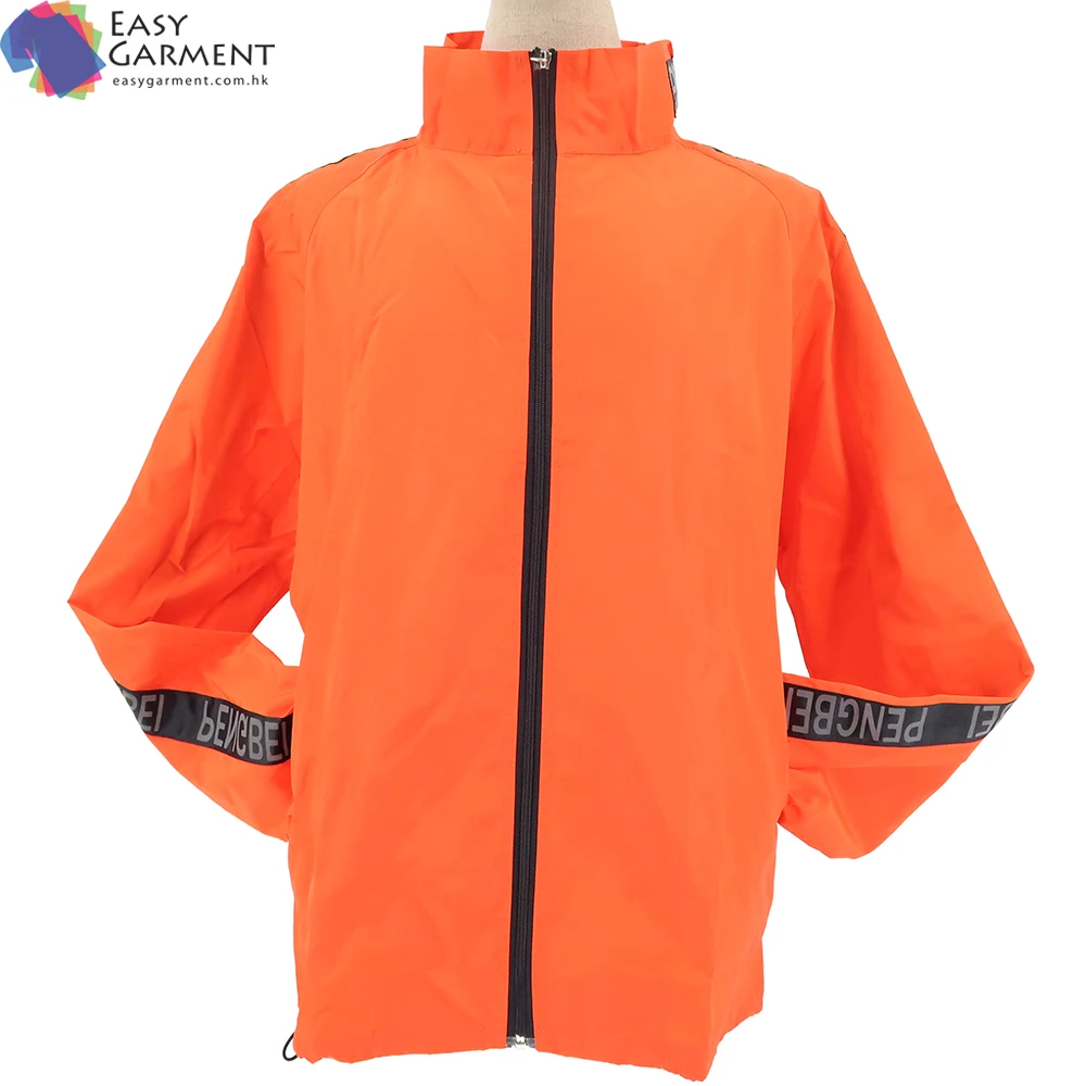 manufacturer running embroidery logo nylon orange high neck heated jacket for running