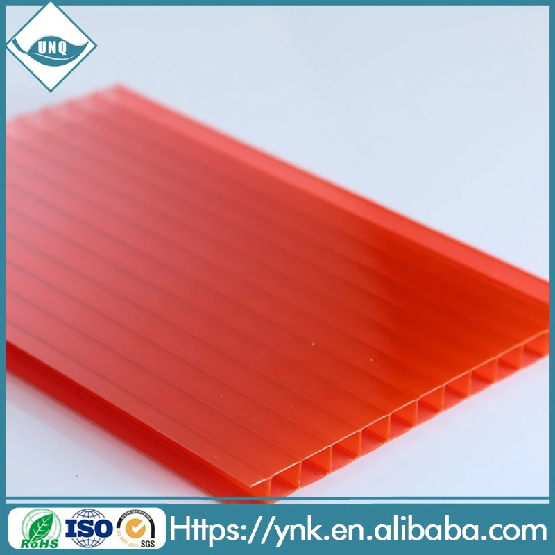 50 микрон UV покрытие 3 мм 4 мм 6 мм 8mmm две стенки полого пк листов для skylight навес кровли