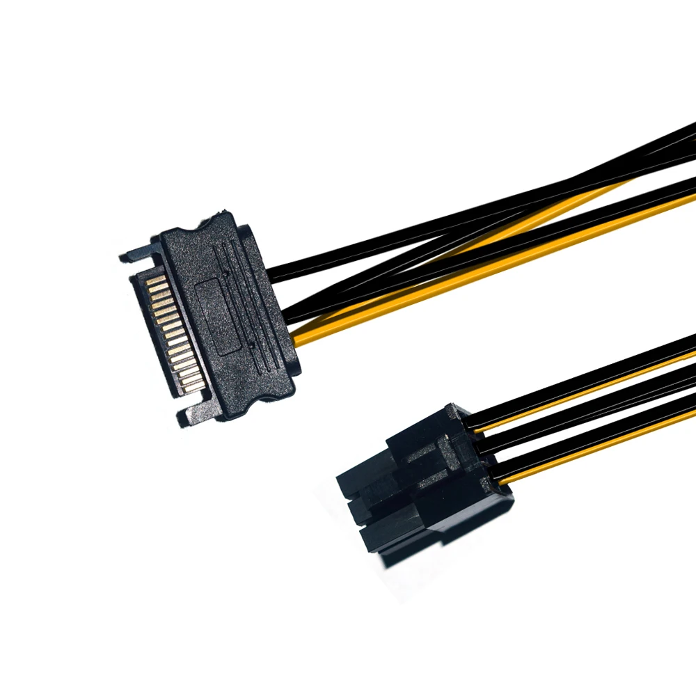 PCIE удлинитель SATA 15 pin к PCIE 6 pin питание кабели