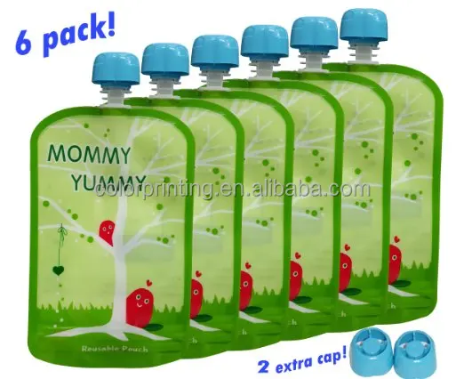 Reusable baby food pouch with spout5 oz Opening Easy to Fill and Clean