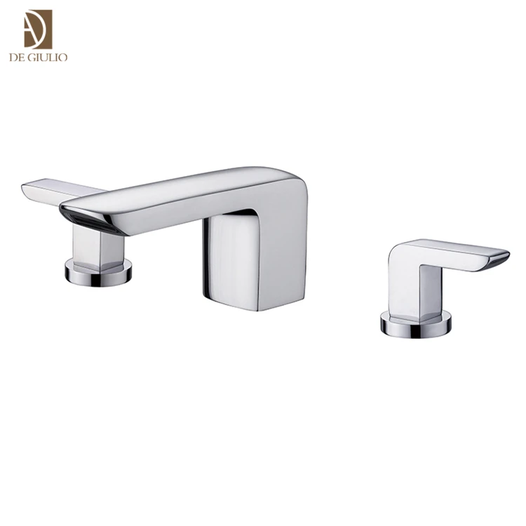 High-end sanitary ware bathroom brass three holes basin sink faucet with swan spout