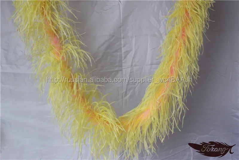 3 Plies сексуальная желтый страусиные боа из перьев